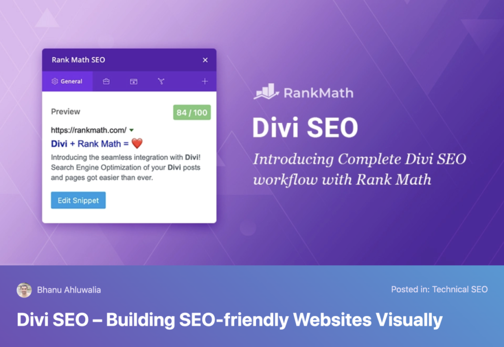 divi and rankmath connection