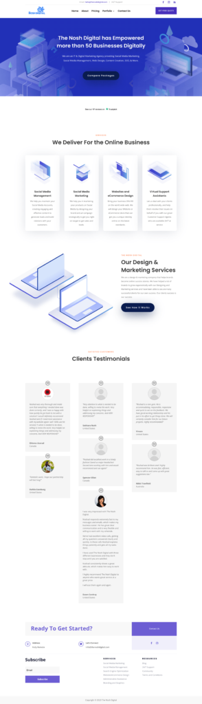 Website layout made with Divi theme